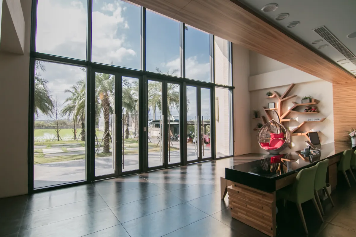 The welcome lobby at LOHERB F Hall